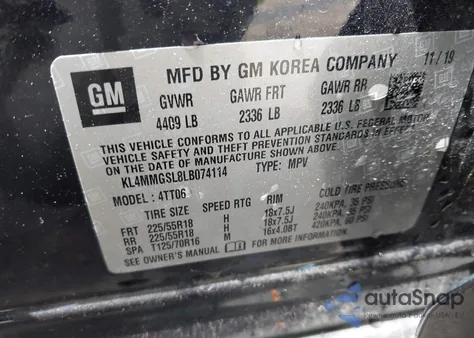 2020 Buick Encore Gx Awd Essence from USA, damaged, VIN KL4MMGSL8LB074114